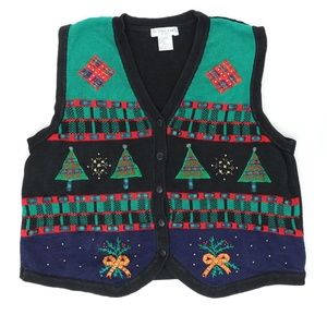 Vintage 90s Victoria Jones 4X Ugly Christmas Vest
